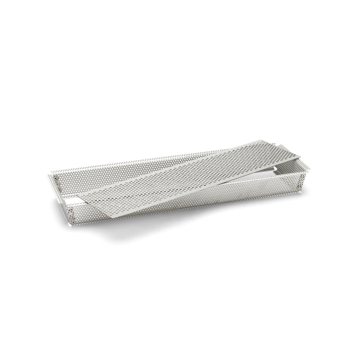 Moule à tarte rectangle en inox perforé avec fond amovible - De Buyer