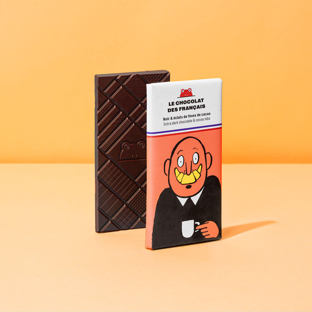 Tablette Croissant noir fèves de cacao bio - Le chocolat des français