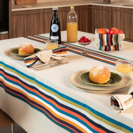 Nappe en coton et lin - mauleon canard
