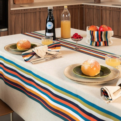 Nappe en coton et lin - mauleon canard