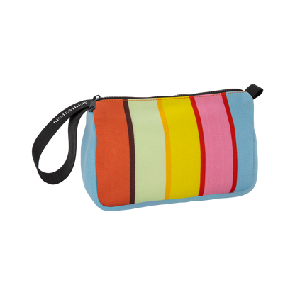 Trousse de maquillage Levante à rayures colorées avec poignée
