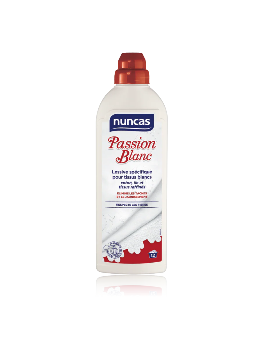 Passion Blanc Lessive Spécifique pour Tissus Blancs - 750ml - Nuncas