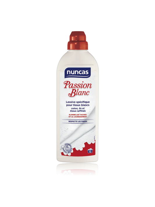 Passion Blanc Lessive Spécifique pour Tissus Blancs - 750ml - Nuncas