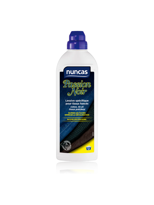 Passion Noir Lessive Spécifique pour Tissus Foncés - 750ml - Nuncas