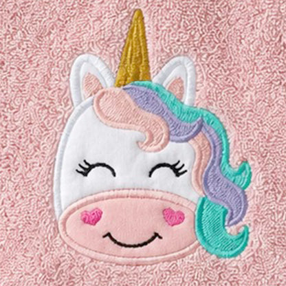 Peignoir Enfant Petite licorne rose - Garnier-Thiebaut