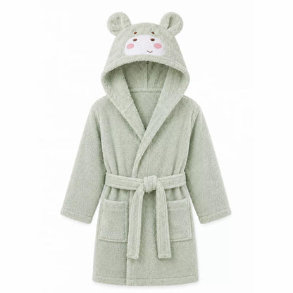 Peignoir Enfant Petit hippo vert d'eau - Garnier-Thiebaut