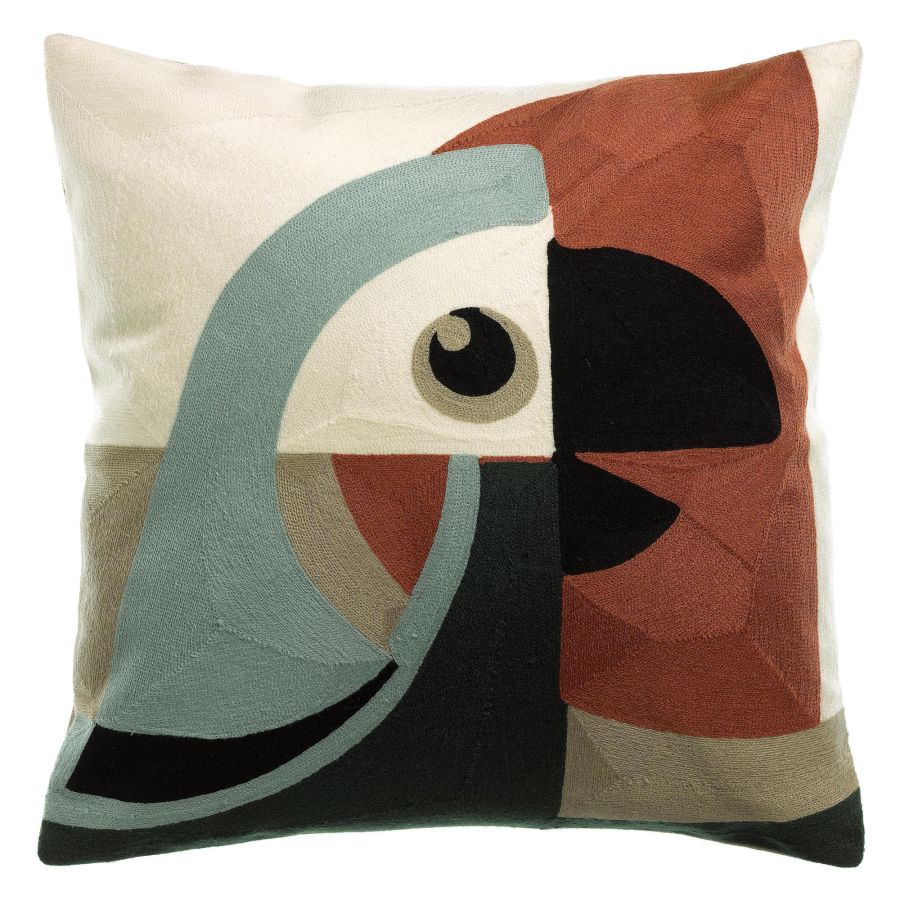 Coussin brodé Loro - Maison Vivaraise