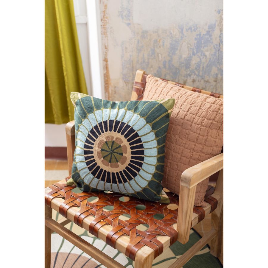 Coussin brodé Zeno Multico - Maison Vivaraise