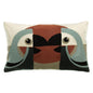 Coussin brodé Loro Ciel 30 x 50 cm à motif perroquet graphique en relief