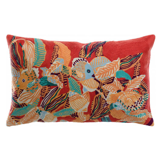 Coussin brodé dori papaye 30 x 50 - Maison Vivaraise
