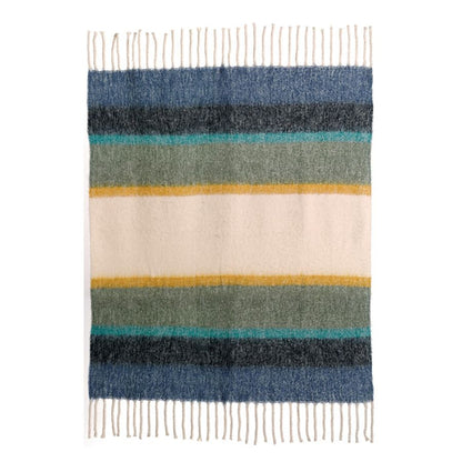 Plaid rayé recyclé Isabel 130 x 160 - Maison Vivaraise