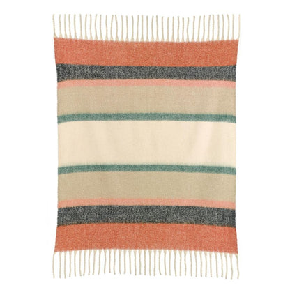 Plaid rayé recyclé Isabel 130 x 160 - Maison Vivaraise