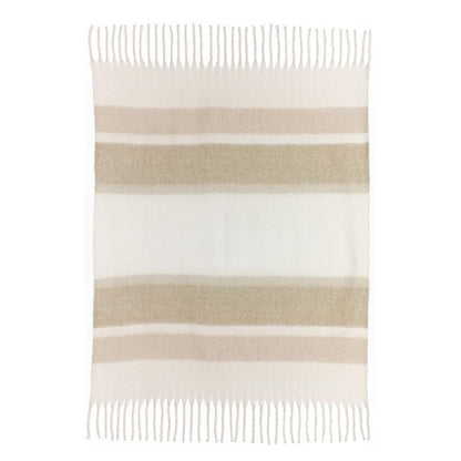 Plaid rayé recyclé Isabel 130 x 160 - Maison Vivaraise