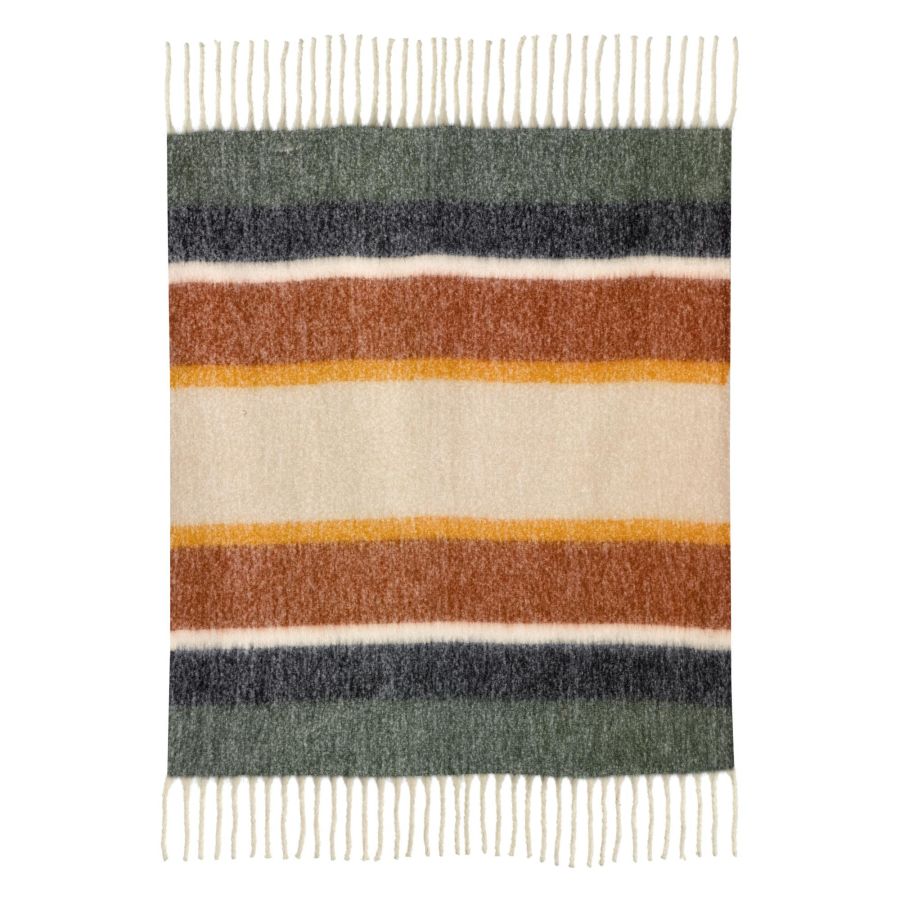 Plaid rayé recyclé Isabel 130 x 160 - Maison Vivaraise