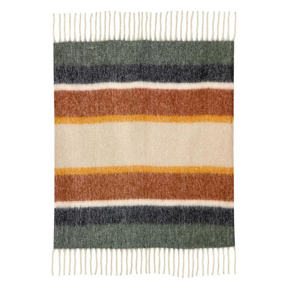 Plaid rayé recyclé Isabel 130 x 160 - Maison Vivaraise