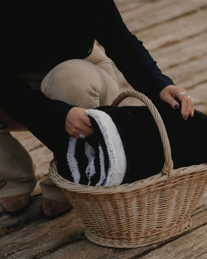 Plaid Cosy Bicolore Waro - coloris charbon élégant et intemporel