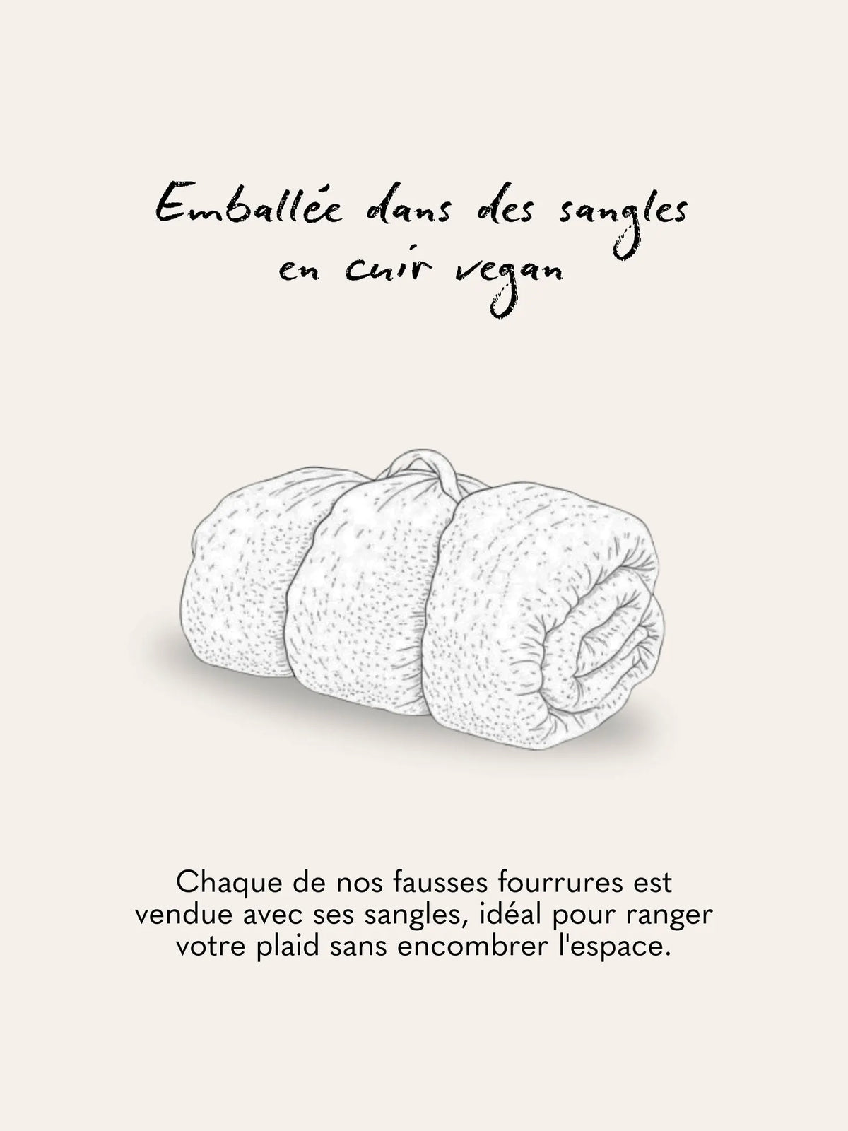 Plaid Fausse fourrure Léopard des Neiges - emballage sangles cuir vegan