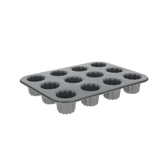 Plaque 12 Canelés Bordelais acier antiadhésif Ø5,5cm - De Buyer