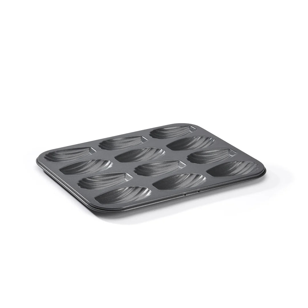 Plaque 12 madeleines acier antiadhésif 7x4x1,5cm - De Buyer