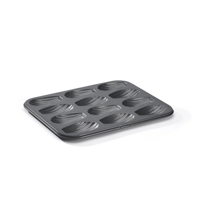 Plaque 12 madeleines acier antiadhésif 7x4x1,5cm - De Buyer