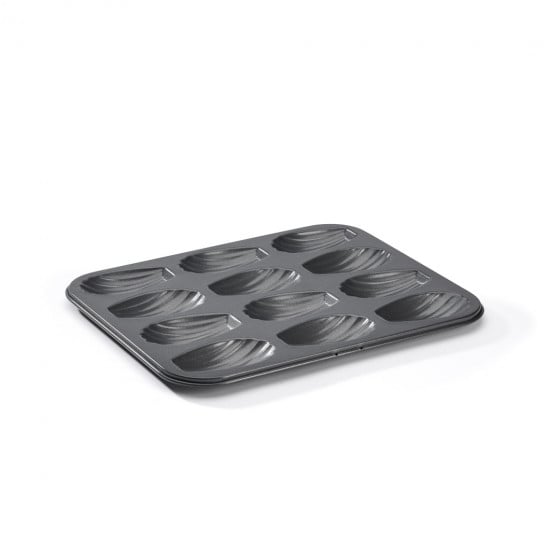 Plaque 12 madeleines acier antiadhésif 7x4x1,5cm - De Buyer