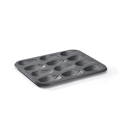 Plaque 12 madeleines acier antiadhésif 7x4x1,5cm - De Buyer