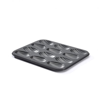 Plaque 12 madeleines acier antiadhésif 7x4x1,5cm - De Buyer
