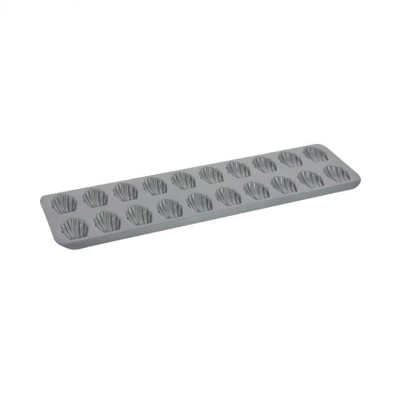 Plaque 20 mini madeleines De Buyer - acier antiadhésif à empreintes coquille