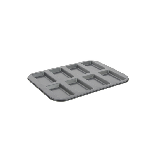 Plaque 8 financiers acier antiadhésif 10x5,5x1,9cm De Buyer - Acier revêtu, antiadhésif sans PTFE ni PFAS