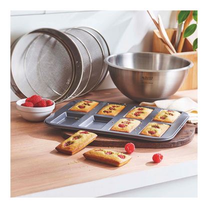 Plaque 8 financiers acier antiadhésif 10x5,5x1,9cm - De Buyer