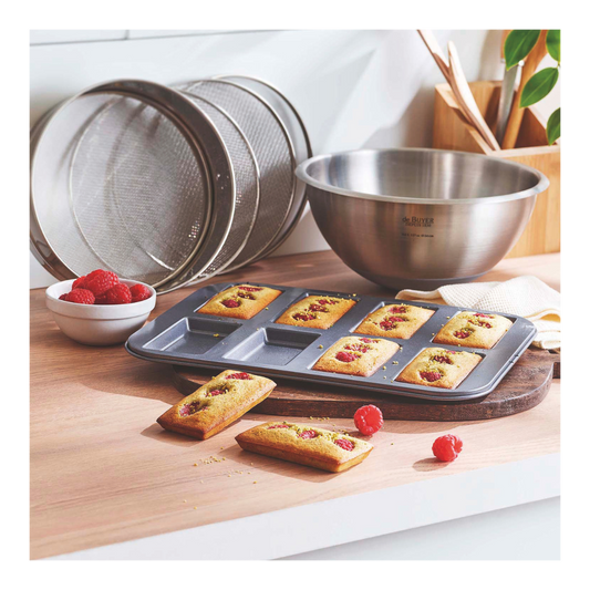Plaque 8 financiers acier antiadhésif 10x5,5x1,9cm - De Buyer
