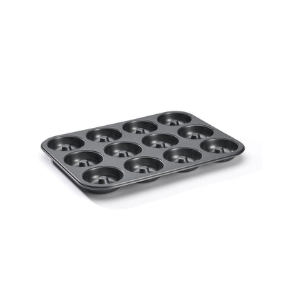 Plaque 12 mini-savarins acier antiadhésif Ø7cm - De Buyer