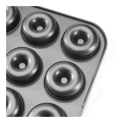 Plaque 12 mini-savarins acier antiadhésif Ø7cm - De Buyer