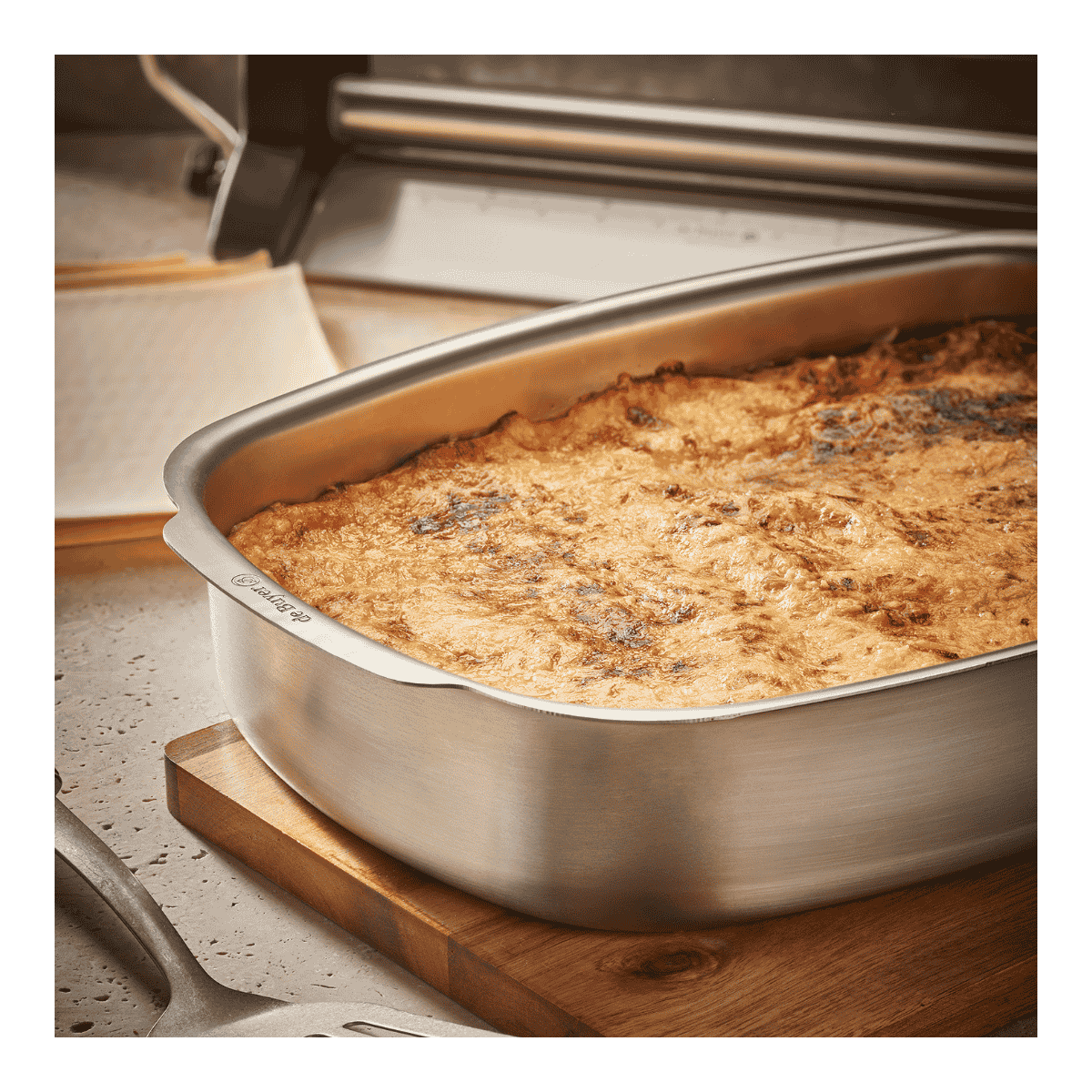 Plat à four inox rectangulaire 38x26cm - De Buyer