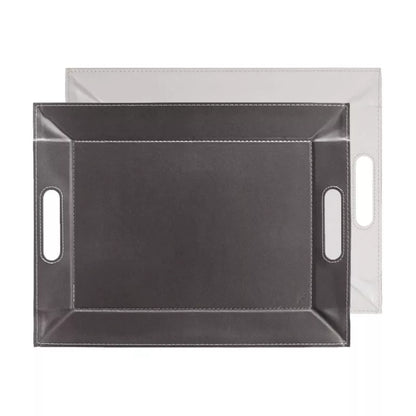 Plateau bicolore réversible en similicuir 55X41cm - Freeform