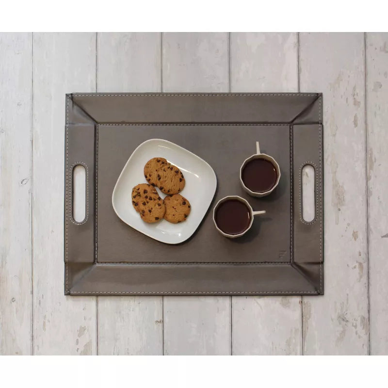 Plateau bicolore réversible en similicuir 55X41cm - Freeform