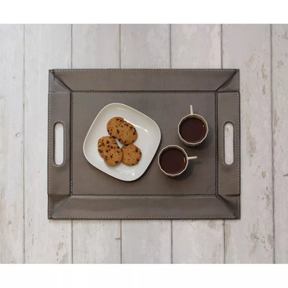 Plateau bicolore réversible en similicuir 55X41cm - Freeform