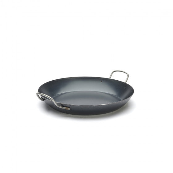 Plat à paëlla La Lyonnaise De Buyer Ø 37 cm - tôle d'acier bleuie à deux anses