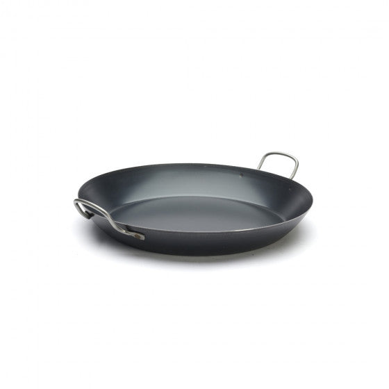 Plat à paëlla La Lyonnaise De Buyer Ø 42 cm - tôle d'acier bleuie à deux anses