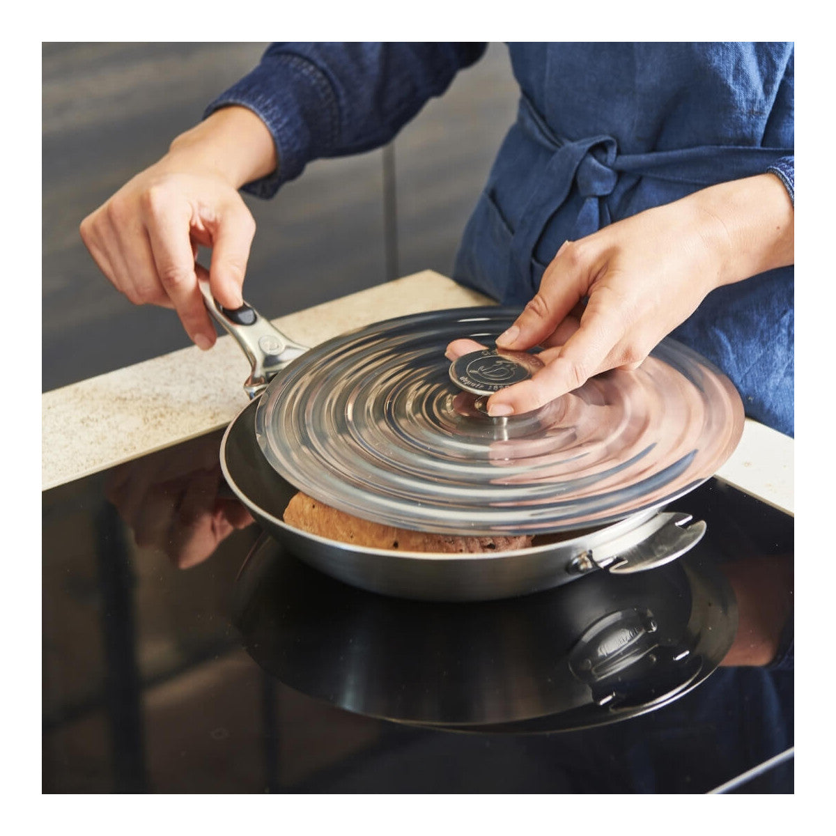 Poêle Alchimy Loqy De Buyer - Inox multicouche 3-ply, intérieur AISI 304