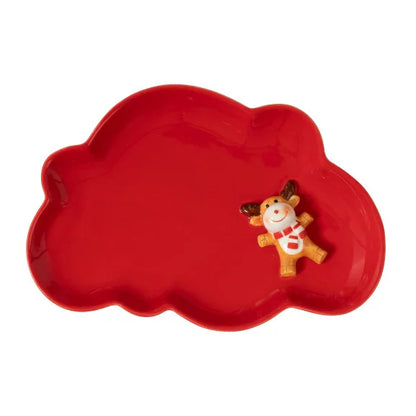 Assiette rouge avec cerf 3d - Médard de Noblat