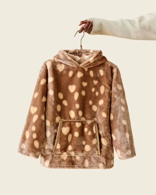 Pull plaid enfant Bambi Waro - polaire douce à petites taches
