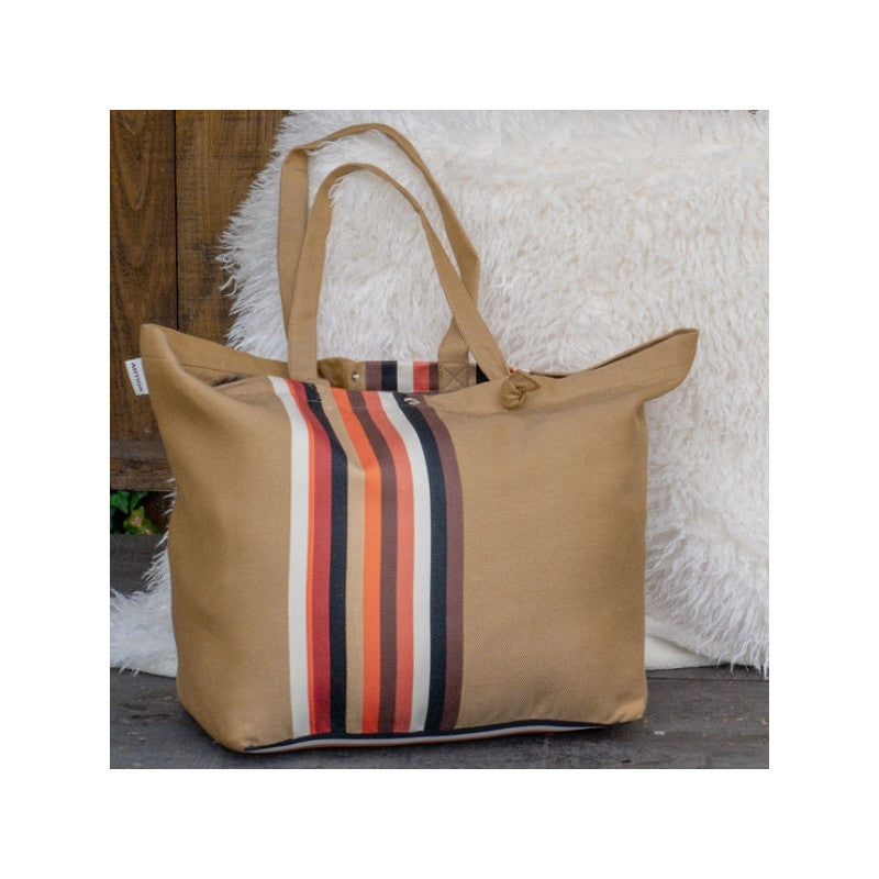 Sac réglable Artiga Mauléon Vison - motif espadrille marron sur fond uni