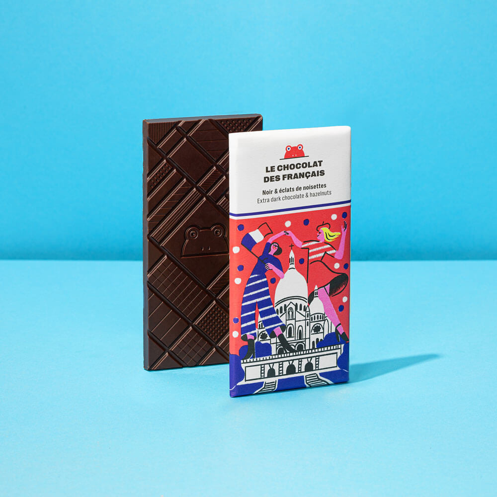 Tablette Sacré coeur noir noisette bio - Le chocolat des français