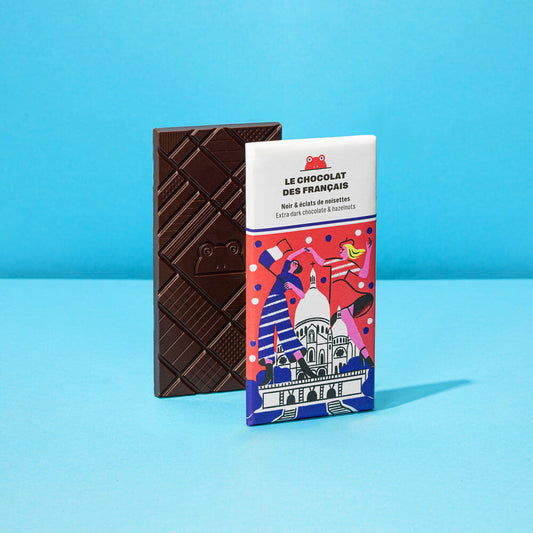 Tablette Sacré coeur noir noisette bio - Le chocolat des français