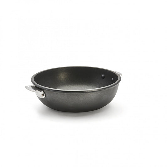 Sauteuse bombée antiadhésive amovible Choc Extreme Loqy De Buyer - Fonte d'aluminium, revêtement extra longue durée