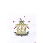 Serviette cocktail motif carrousel vintage de Noël