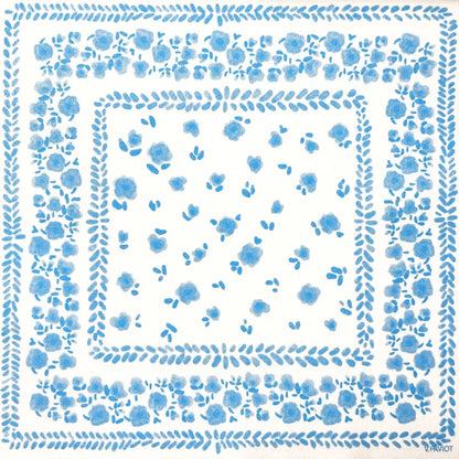 Serviette en papier intissé 40x40cm Bandana bleu - Françoise Paviot