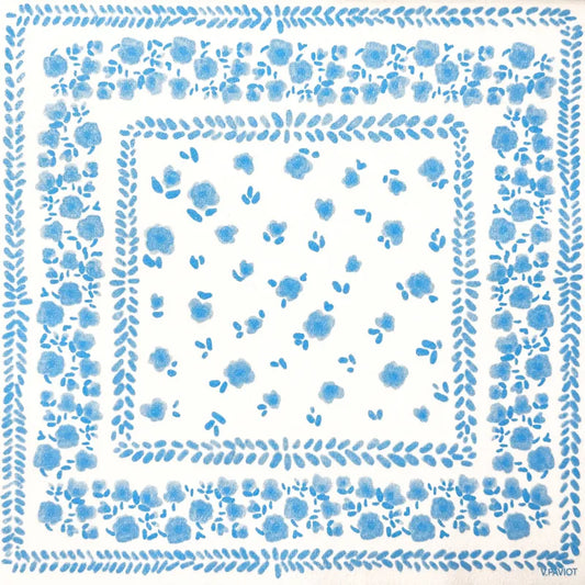 Serviette en papier intissé 40x40cm Bandana bleu - Françoise Paviot