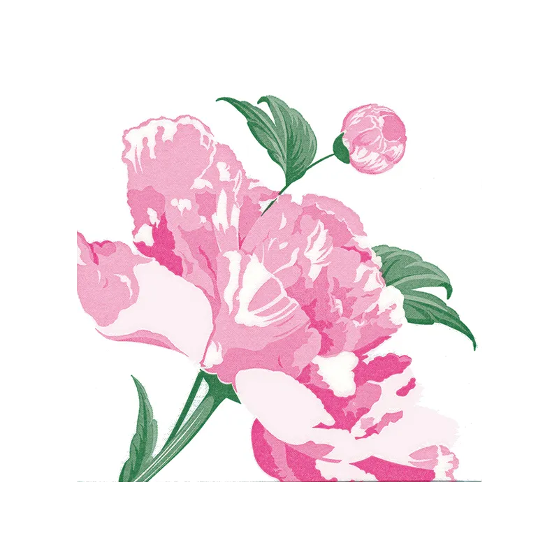 Serviette en papier intissé 40x40cm Pivoine sepi - Françoise Paviot